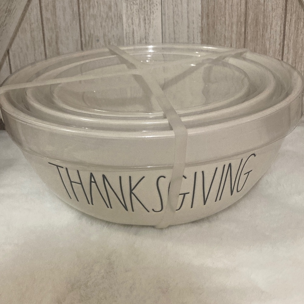 Rae Dunn Thanksgiving Ceramic Bowl Set